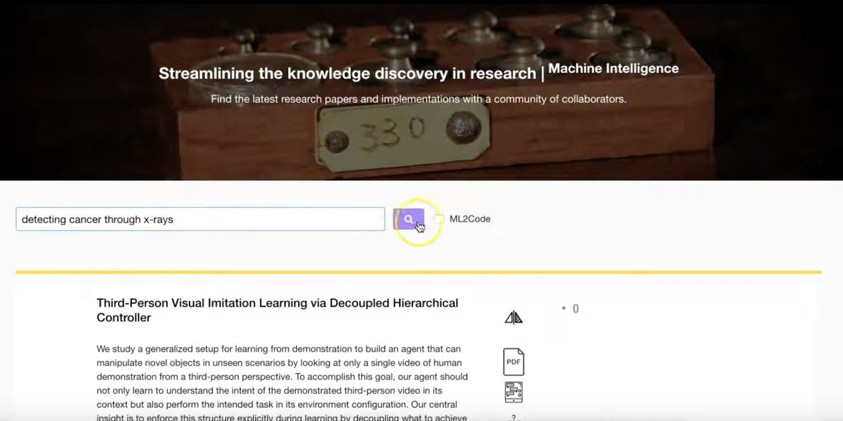 Mora, a search box over AI research papers with their implementations